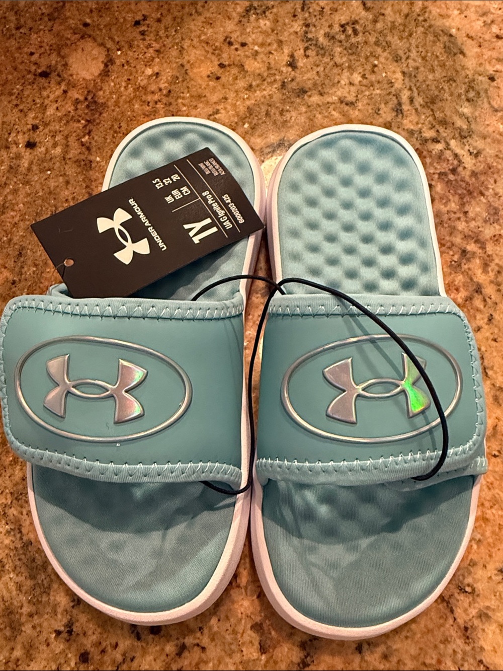 *New* Under Armour Kids Light Blue Slide Sandals